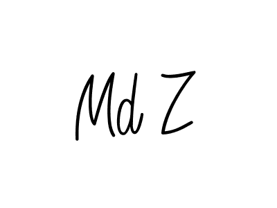 The best way (Angelique-Rose-font-FFP) to make a short signature is to pick only two or three words in your name. The name Md Z include a total of six letters. For converting this name. Md Z signature style 5 images and pictures png