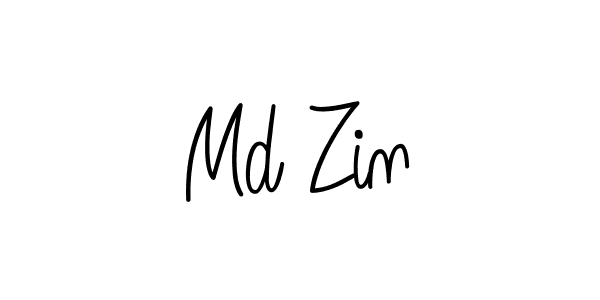Use a signature maker to create a handwritten signature online. With this signature software, you can design (Angelique-Rose-font-FFP) your own signature for name Md Zin. Md Zin signature style 5 images and pictures png