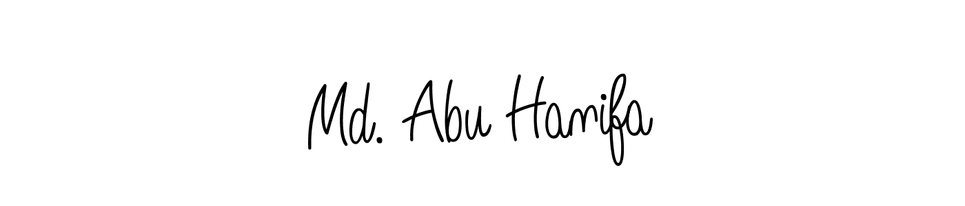 You should practise on your own different ways (Angelique-Rose-font-FFP) to write your name (Md. Abu Hanifa) in signature. don't let someone else do it for you. Md. Abu Hanifa signature style 5 images and pictures png
