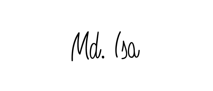 The best way (Angelique-Rose-font-FFP) to make a short signature is to pick only two or three words in your name. The name Md. Isa include a total of six letters. For converting this name. Md. Isa signature style 5 images and pictures png