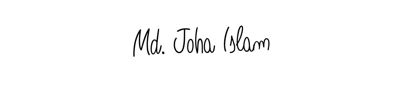 How to make Md. Joha Islam name signature. Use Angelique-Rose-font-FFP style for creating short signs online. This is the latest handwritten sign. Md. Joha Islam signature style 5 images and pictures png