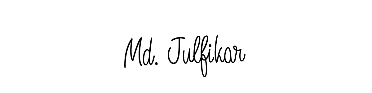 The best way (Angelique-Rose-font-FFP) to make a short signature is to pick only two or three words in your name. The name Md. Julfikar include a total of six letters. For converting this name. Md. Julfikar signature style 5 images and pictures png