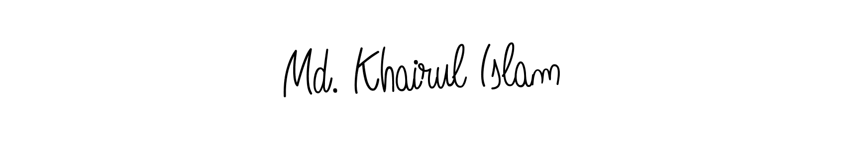 Use a signature maker to create a handwritten signature online. With this signature software, you can design (Angelique-Rose-font-FFP) your own signature for name Md. Khairul Islam. Md. Khairul Islam signature style 5 images and pictures png