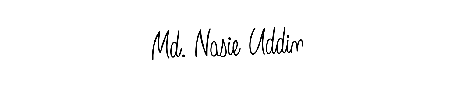 Use a signature maker to create a handwritten signature online. With this signature software, you can design (Angelique-Rose-font-FFP) your own signature for name Md. Nasie Uddin. Md. Nasie Uddin signature style 5 images and pictures png