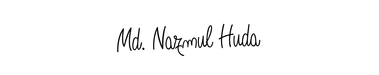 You should practise on your own different ways (Angelique-Rose-font-FFP) to write your name (Md. Nazmul Huda) in signature. don't let someone else do it for you. Md. Nazmul Huda signature style 5 images and pictures png