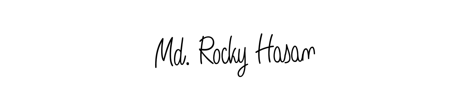 How to make Md. Rocky Hasan name signature. Use Angelique-Rose-font-FFP style for creating short signs online. This is the latest handwritten sign. Md. Rocky Hasan signature style 5 images and pictures png