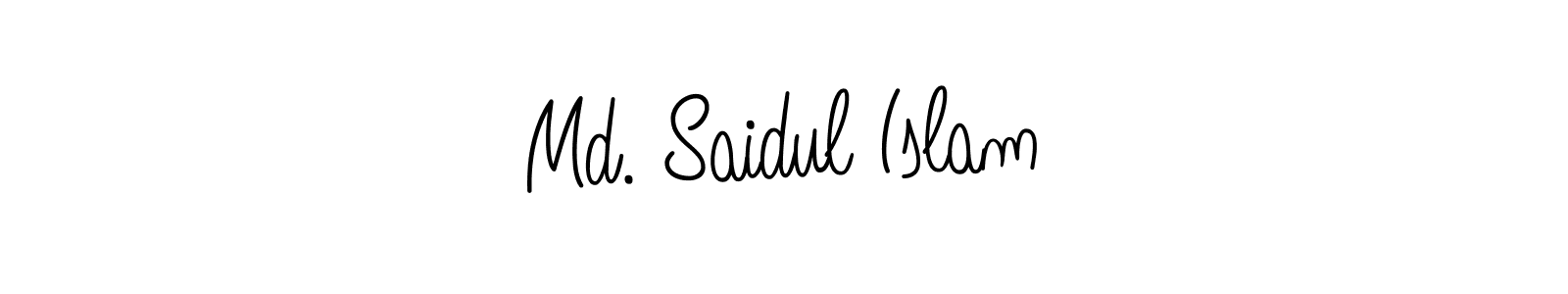 You should practise on your own different ways (Angelique-Rose-font-FFP) to write your name (Md. Saidul Islam) in signature. don't let someone else do it for you. Md. Saidul Islam signature style 5 images and pictures png