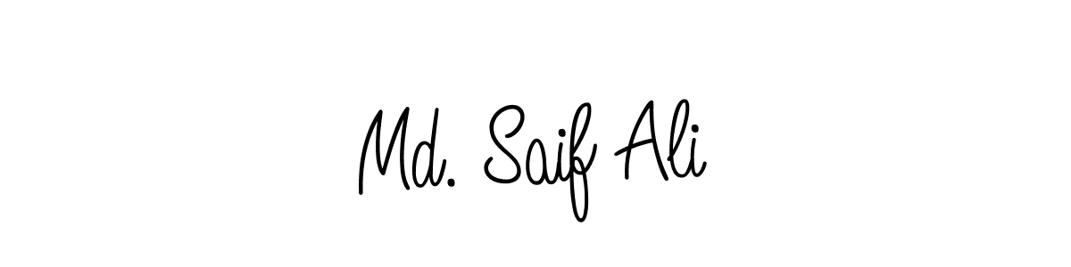 Use a signature maker to create a handwritten signature online. With this signature software, you can design (Angelique-Rose-font-FFP) your own signature for name Md. Saif Ali. Md. Saif Ali signature style 5 images and pictures png