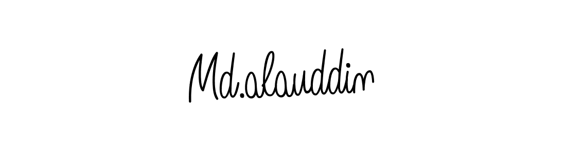 Use a signature maker to create a handwritten signature online. With this signature software, you can design (Angelique-Rose-font-FFP) your own signature for name Md.alauddin. Md.alauddin signature style 5 images and pictures png