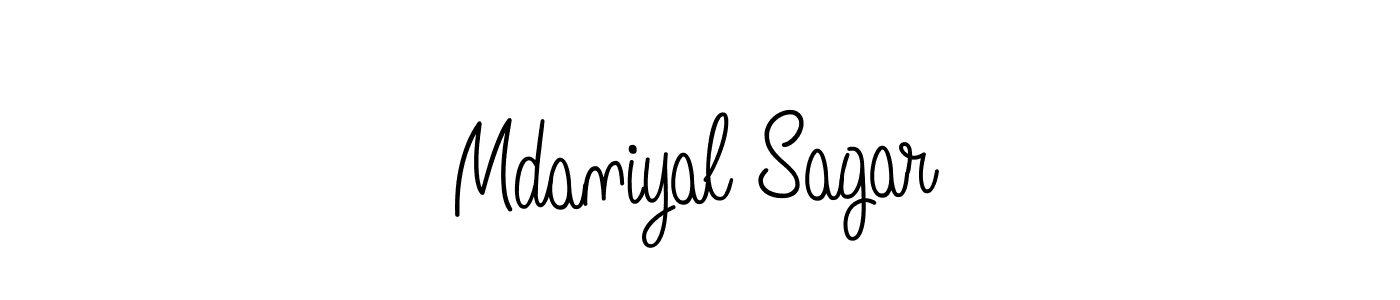 The best way (Angelique-Rose-font-FFP) to make a short signature is to pick only two or three words in your name. The name Mdaniyal Sagar include a total of six letters. For converting this name. Mdaniyal Sagar signature style 5 images and pictures png