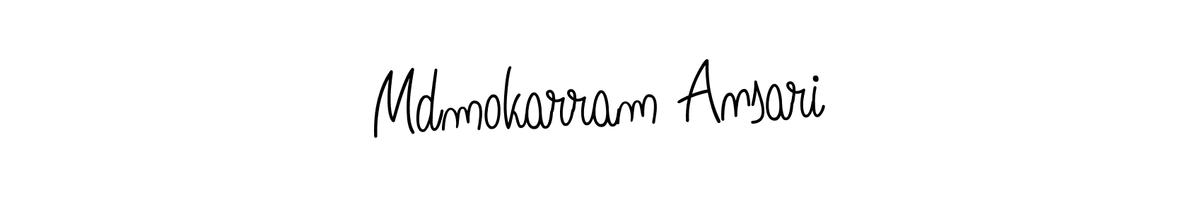 Mdmokarram Ansari stylish signature style. Best Handwritten Sign (Angelique-Rose-font-FFP) for my name. Handwritten Signature Collection Ideas for my name Mdmokarram Ansari. Mdmokarram Ansari signature style 5 images and pictures png