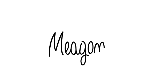 Make a beautiful signature design for name Meagon. With this signature (Angelique-Rose-font-FFP) style, you can create a handwritten signature for free. Meagon signature style 5 images and pictures png