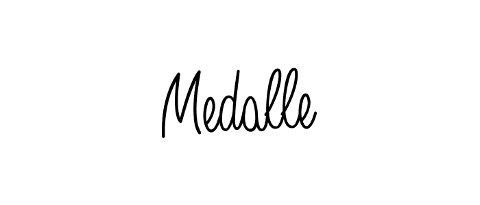 Design your own signature with our free online signature maker. With this signature software, you can create a handwritten (Angelique-Rose-font-FFP) signature for name Medalle. Medalle signature style 5 images and pictures png