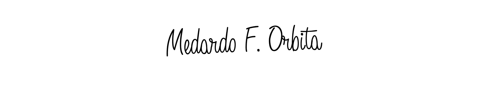 How to make Medardo F. Orbita name signature. Use Angelique-Rose-font-FFP style for creating short signs online. This is the latest handwritten sign. Medardo F. Orbita signature style 5 images and pictures png