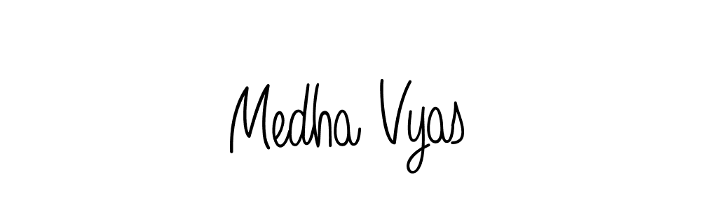 Make a beautiful signature design for name Medha Vyas. With this signature (Angelique-Rose-font-FFP) style, you can create a handwritten signature for free. Medha Vyas signature style 5 images and pictures png