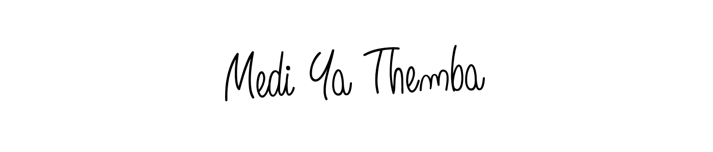 Design your own signature with our free online signature maker. With this signature software, you can create a handwritten (Angelique-Rose-font-FFP) signature for name Medi Ya Themba. Medi Ya Themba signature style 5 images and pictures png