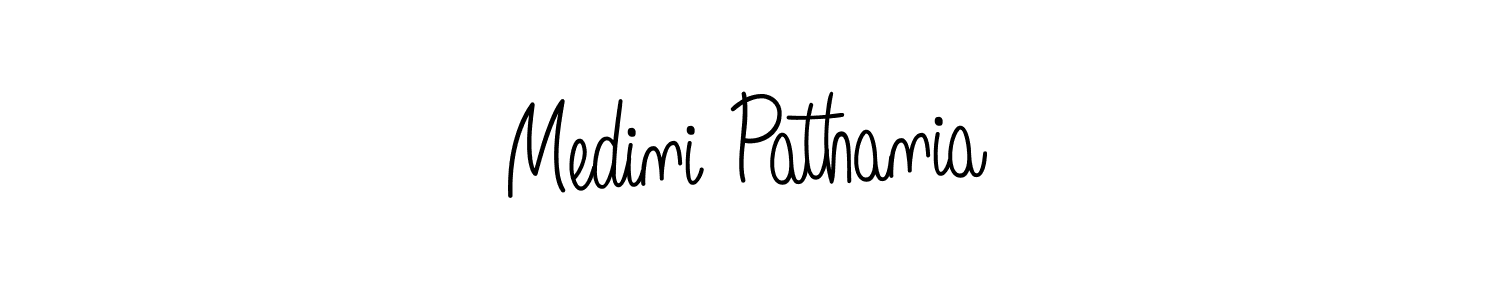 Create a beautiful signature design for name Medini Pathania. With this signature (Angelique-Rose-font-FFP) fonts, you can make a handwritten signature for free. Medini Pathania signature style 5 images and pictures png