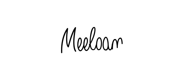 Meeloan stylish signature style. Best Handwritten Sign (Angelique-Rose-font-FFP) for my name. Handwritten Signature Collection Ideas for my name Meeloan. Meeloan signature style 5 images and pictures png