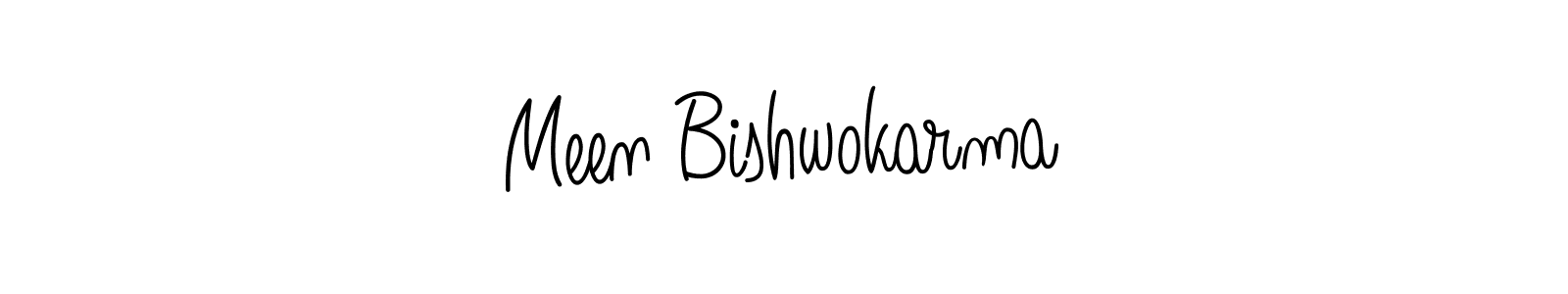 Create a beautiful signature design for name Meen Bishwokarma. With this signature (Angelique-Rose-font-FFP) fonts, you can make a handwritten signature for free. Meen Bishwokarma signature style 5 images and pictures png