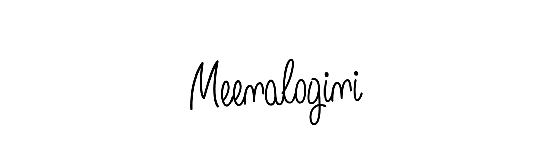 You should practise on your own different ways (Angelique-Rose-font-FFP) to write your name (Meenalogini) in signature. don't let someone else do it for you. Meenalogini signature style 5 images and pictures png