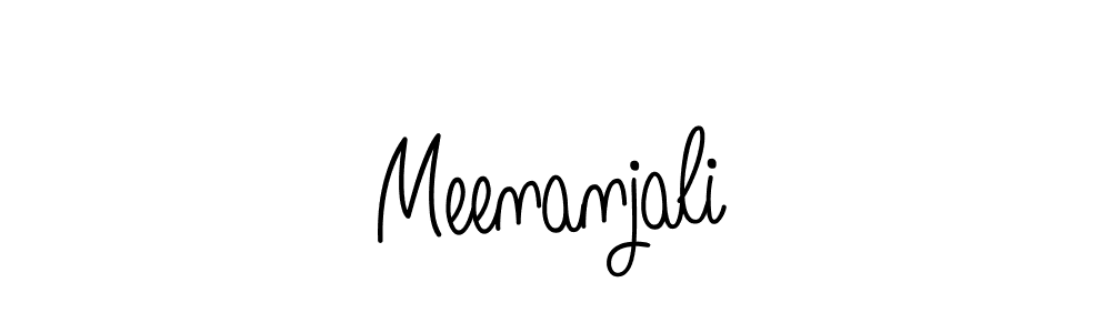 Make a beautiful signature design for name Meenanjali. With this signature (Angelique-Rose-font-FFP) style, you can create a handwritten signature for free. Meenanjali signature style 5 images and pictures png