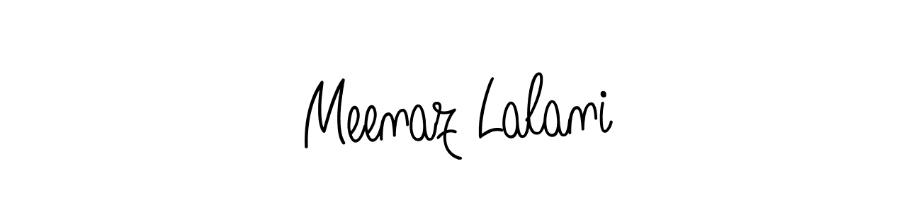 Create a beautiful signature design for name Meenaz Lalani. With this signature (Angelique-Rose-font-FFP) fonts, you can make a handwritten signature for free. Meenaz Lalani signature style 5 images and pictures png