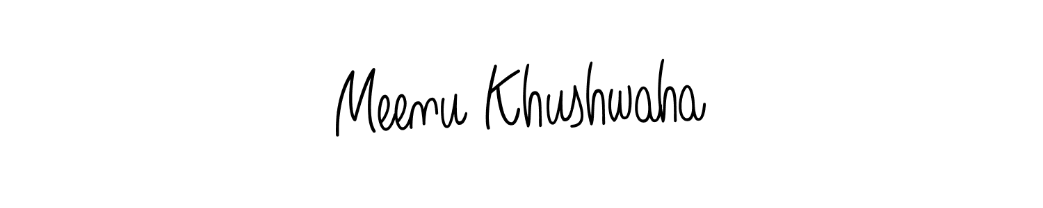 Make a beautiful signature design for name Meenu Khushwaha. With this signature (Angelique-Rose-font-FFP) style, you can create a handwritten signature for free. Meenu Khushwaha signature style 5 images and pictures png