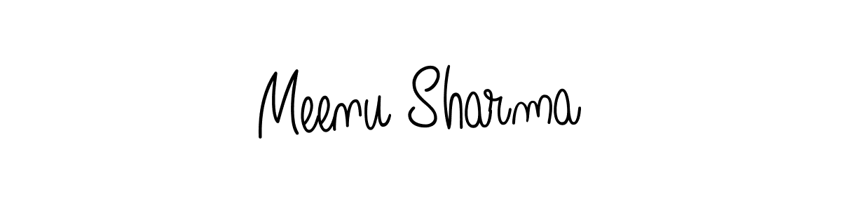 How to make Meenu Sharma name signature. Use Angelique-Rose-font-FFP style for creating short signs online. This is the latest handwritten sign. Meenu Sharma signature style 5 images and pictures png