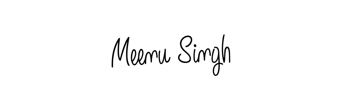 Use a signature maker to create a handwritten signature online. With this signature software, you can design (Angelique-Rose-font-FFP) your own signature for name Meenu Singh. Meenu Singh signature style 5 images and pictures png