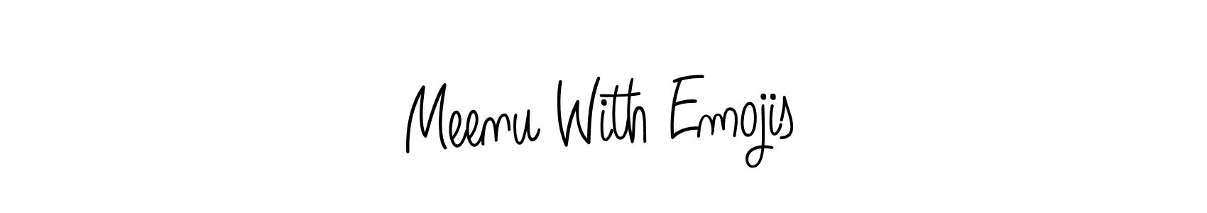 Angelique-Rose-font-FFP is a professional signature style that is perfect for those who want to add a touch of class to their signature. It is also a great choice for those who want to make their signature more unique. Get Meenu With Emojis name to fancy signature for free. Meenu With Emojis signature style 5 images and pictures png
