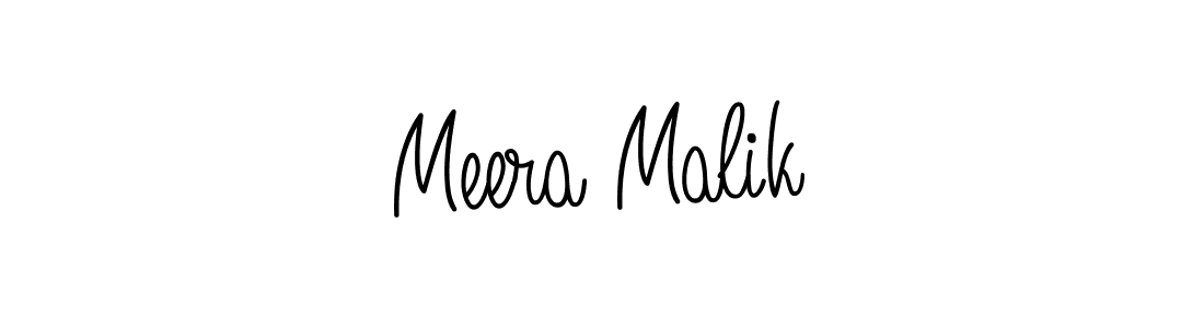 Use a signature maker to create a handwritten signature online. With this signature software, you can design (Angelique-Rose-font-FFP) your own signature for name Meera Malik. Meera Malik signature style 5 images and pictures png