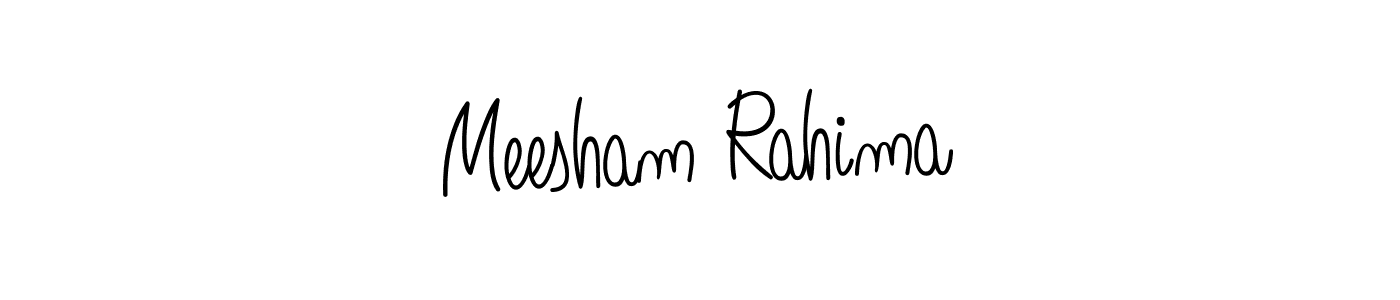 Angelique-Rose-font-FFP is a professional signature style that is perfect for those who want to add a touch of class to their signature. It is also a great choice for those who want to make their signature more unique. Get Meesham Rahima name to fancy signature for free. Meesham Rahima signature style 5 images and pictures png