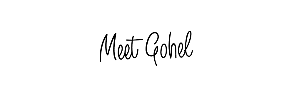 Use a signature maker to create a handwritten signature online. With this signature software, you can design (Angelique-Rose-font-FFP) your own signature for name Meet Gohel. Meet Gohel signature style 5 images and pictures png