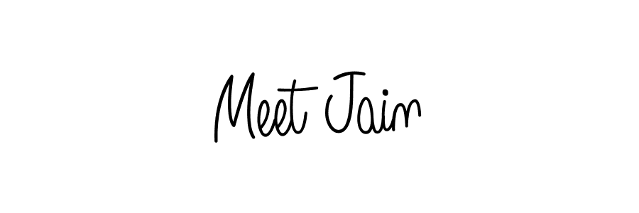 Make a beautiful signature design for name Meet Jain. With this signature (Angelique-Rose-font-FFP) style, you can create a handwritten signature for free. Meet Jain signature style 5 images and pictures png