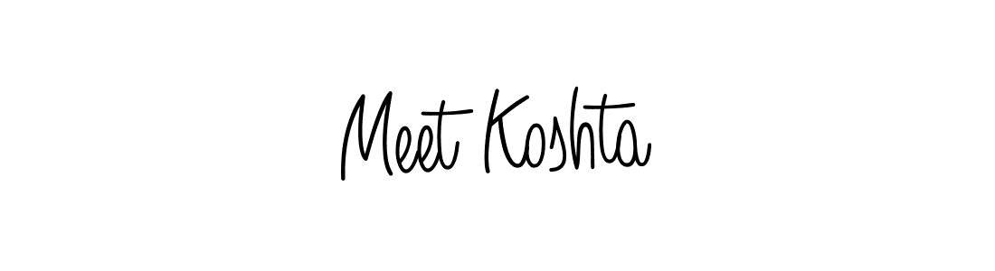 Meet Koshta stylish signature style. Best Handwritten Sign (Angelique-Rose-font-FFP) for my name. Handwritten Signature Collection Ideas for my name Meet Koshta. Meet Koshta signature style 5 images and pictures png