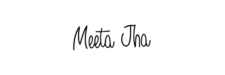 Make a beautiful signature design for name Meeta Jha. With this signature (Angelique-Rose-font-FFP) style, you can create a handwritten signature for free. Meeta Jha signature style 5 images and pictures png