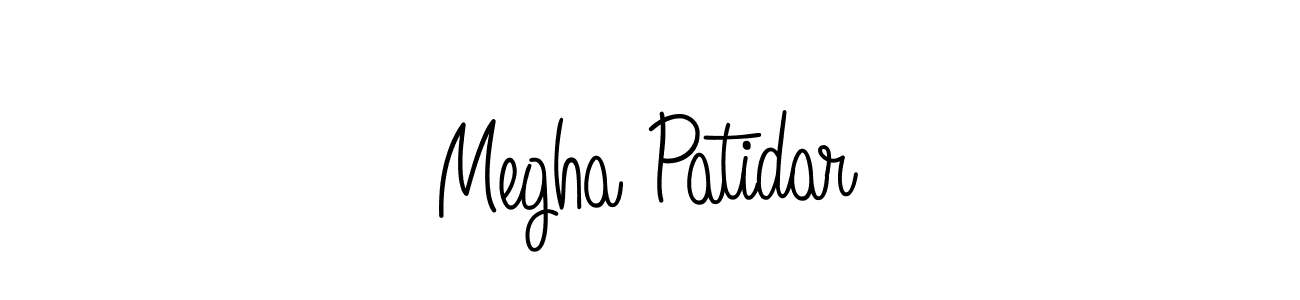 Create a beautiful signature design for name Megha Patidar. With this signature (Angelique-Rose-font-FFP) fonts, you can make a handwritten signature for free. Megha Patidar signature style 5 images and pictures png