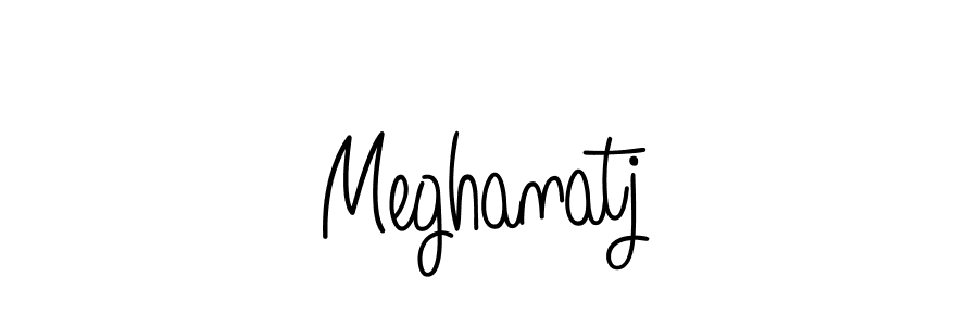 Make a beautiful signature design for name Meghanatj. With this signature (Angelique-Rose-font-FFP) style, you can create a handwritten signature for free. Meghanatj signature style 5 images and pictures png