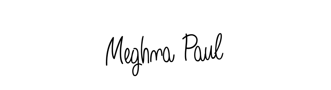 Make a beautiful signature design for name Meghna Paul. With this signature (Angelique-Rose-font-FFP) style, you can create a handwritten signature for free. Meghna Paul signature style 5 images and pictures png