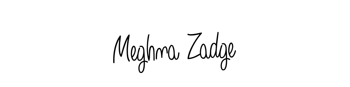 Create a beautiful signature design for name Meghna Zadge. With this signature (Angelique-Rose-font-FFP) fonts, you can make a handwritten signature for free. Meghna Zadge signature style 5 images and pictures png