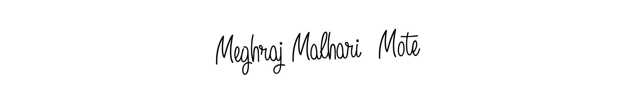 Create a beautiful signature design for name Meghraj Malhari  Mote. With this signature (Angelique-Rose-font-FFP) fonts, you can make a handwritten signature for free. Meghraj Malhari  Mote signature style 5 images and pictures png