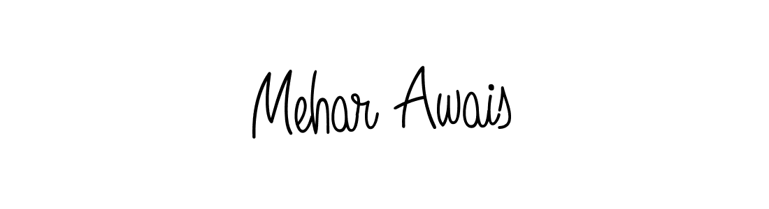Make a beautiful signature design for name Mehar Awais. With this signature (Angelique-Rose-font-FFP) style, you can create a handwritten signature for free. Mehar Awais signature style 5 images and pictures png