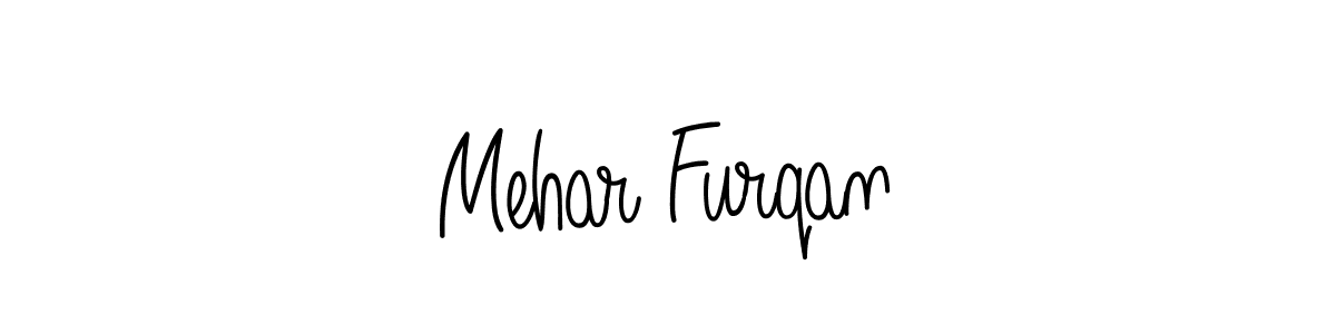 How to make Mehar Furqan name signature. Use Angelique-Rose-font-FFP style for creating short signs online. This is the latest handwritten sign. Mehar Furqan signature style 5 images and pictures png