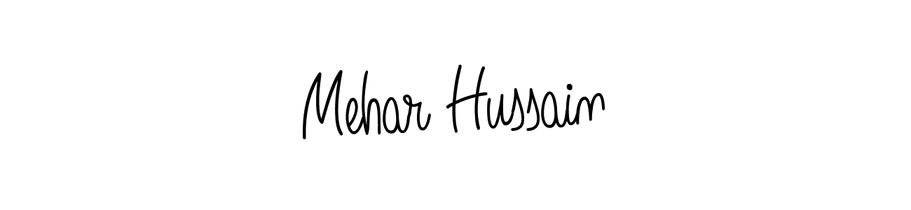 How to make Mehar Hussain name signature. Use Angelique-Rose-font-FFP style for creating short signs online. This is the latest handwritten sign. Mehar Hussain signature style 5 images and pictures png