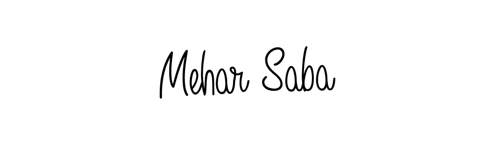 Design your own signature with our free online signature maker. With this signature software, you can create a handwritten (Angelique-Rose-font-FFP) signature for name Mehar Saba. Mehar Saba signature style 5 images and pictures png