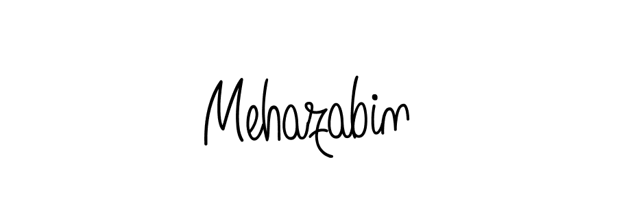 Make a beautiful signature design for name Mehazabin. With this signature (Angelique-Rose-font-FFP) style, you can create a handwritten signature for free. Mehazabin signature style 5 images and pictures png