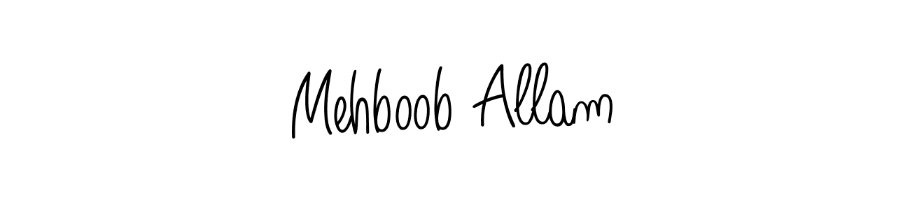 Use a signature maker to create a handwritten signature online. With this signature software, you can design (Angelique-Rose-font-FFP) your own signature for name Mehboob Allam. Mehboob Allam signature style 5 images and pictures png