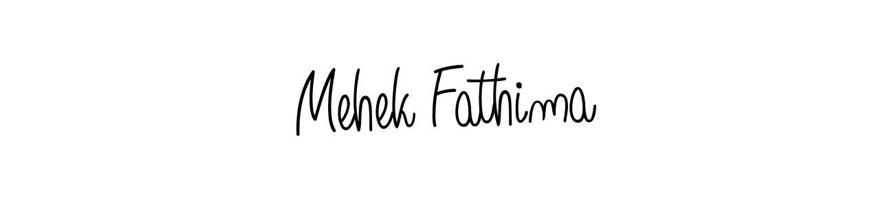 How to make Mehek Fathima name signature. Use Angelique-Rose-font-FFP style for creating short signs online. This is the latest handwritten sign. Mehek Fathima signature style 5 images and pictures png