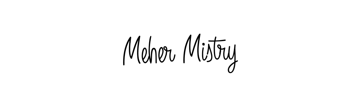 Meher Mistry stylish signature style. Best Handwritten Sign (Angelique-Rose-font-FFP) for my name. Handwritten Signature Collection Ideas for my name Meher Mistry. Meher Mistry signature style 5 images and pictures png