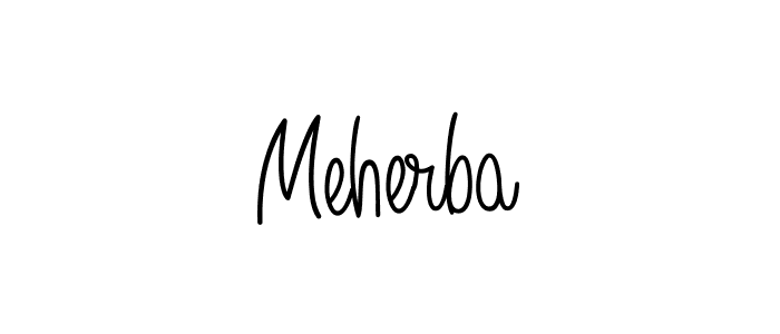 Design your own signature with our free online signature maker. With this signature software, you can create a handwritten (Angelique-Rose-font-FFP) signature for name Meherba. Meherba signature style 5 images and pictures png